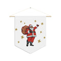 Santa Gold Stars Retro Christmas Print Wall Hanging Banner Flag