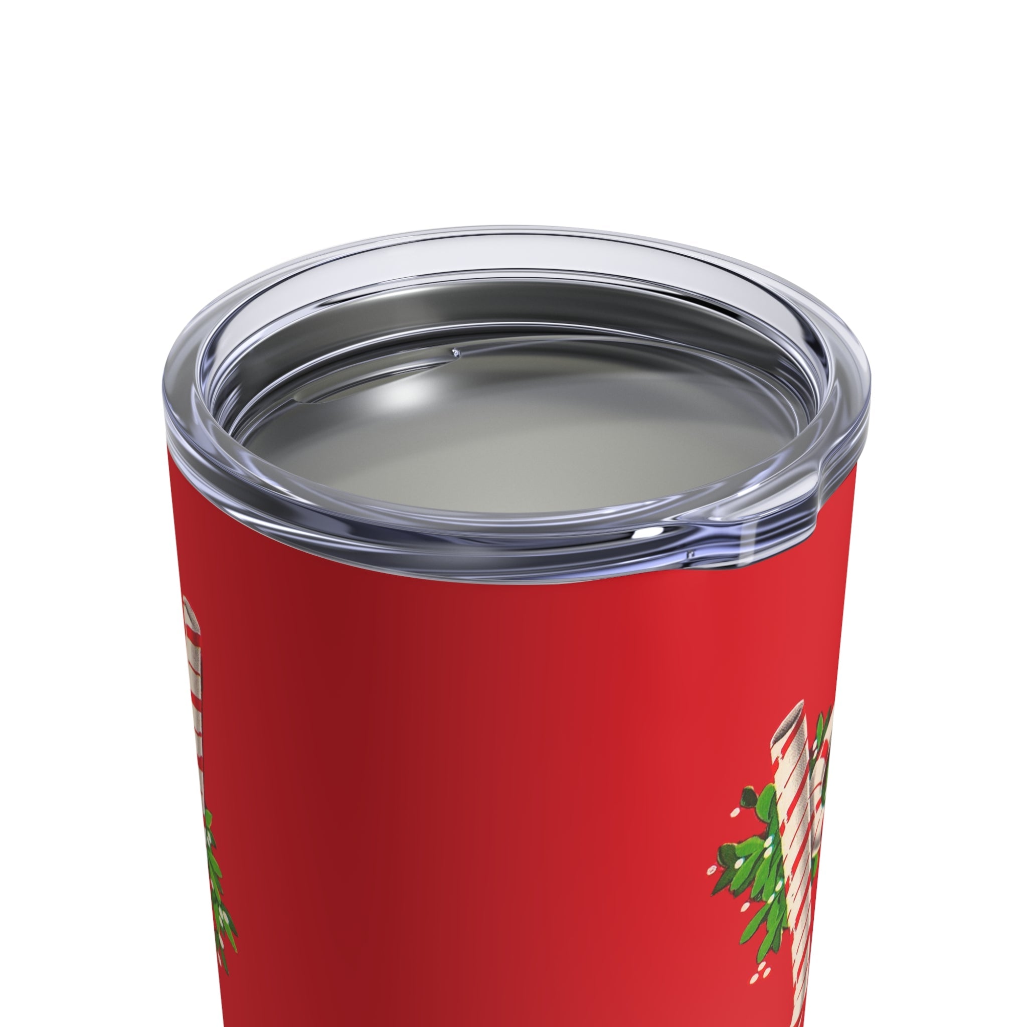 Joy Candy Canes Mid Century Retro Christmas Print Stainless Steel Tumbler 10oz