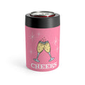 Cheers Champagne Atomic Mid Century Retro Style Print Lined Stainless Steel Can Holder