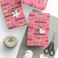 Prosecco Brunch Pink Atomic Retro Style Holiday Gift Wrap Paper - Glossy Or Matte