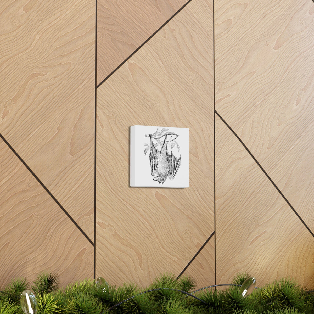 Retro Bat Halloween Print Canvas Gallery Wrap