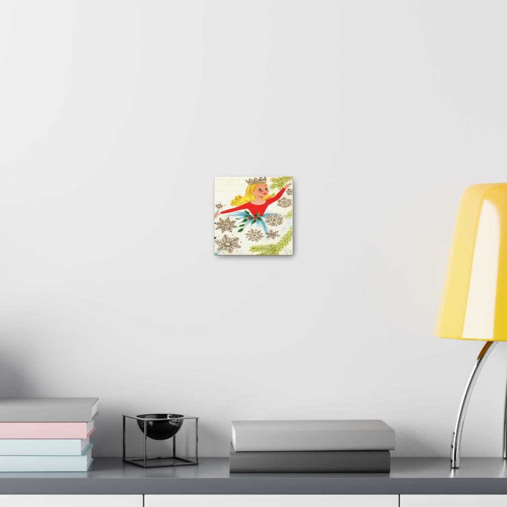 Christmas Fairy 50s Mid Century Retro Christmas Print Canvas Gallery Wrap