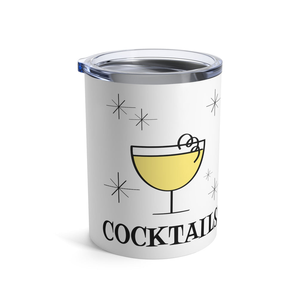 Cocktails Mid Century Retro Style Stainless Steel Tumbler 10oz
