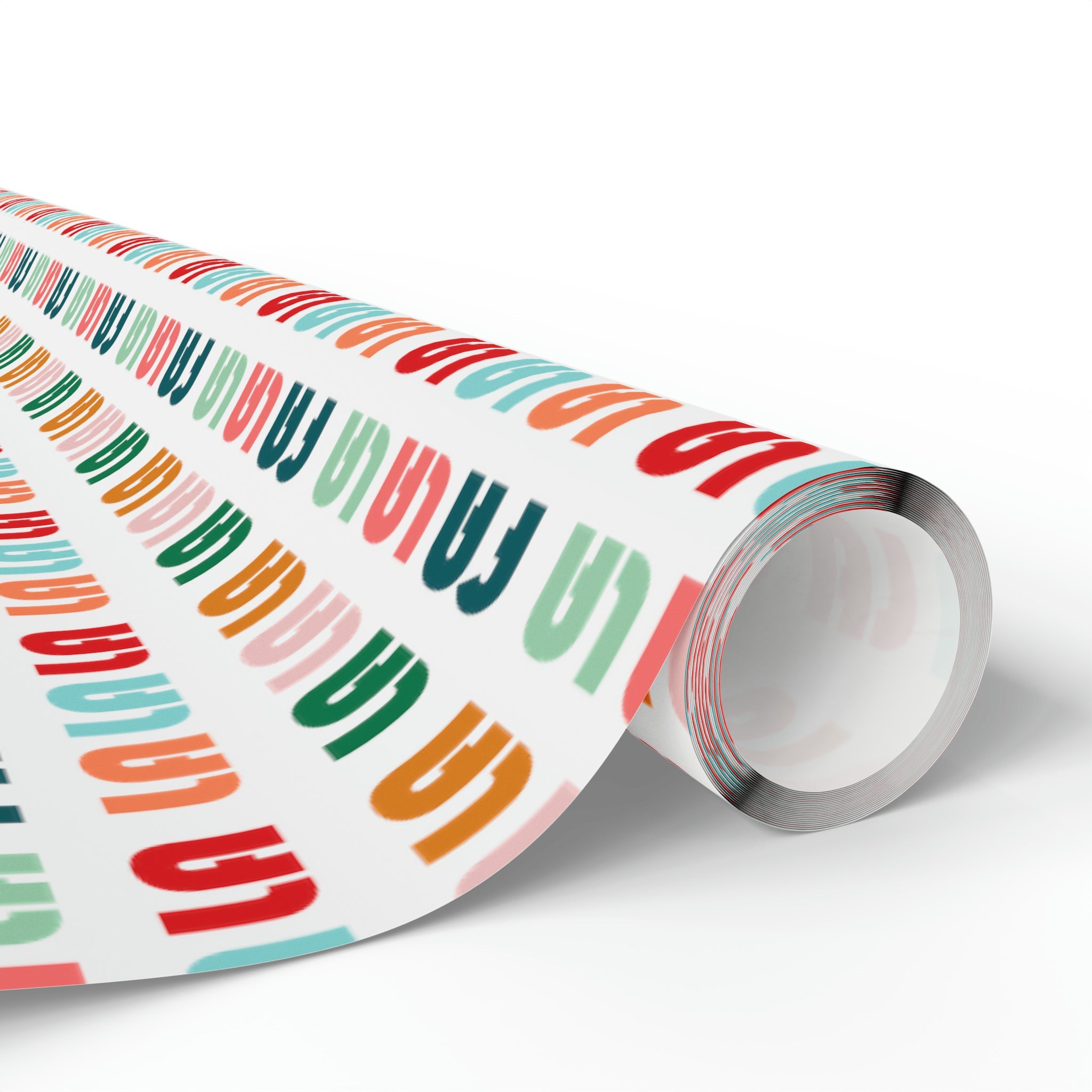 Fa La La La Retro Style Christmas Print Holiday Gift Wrap Paper - Glossy Or Matte