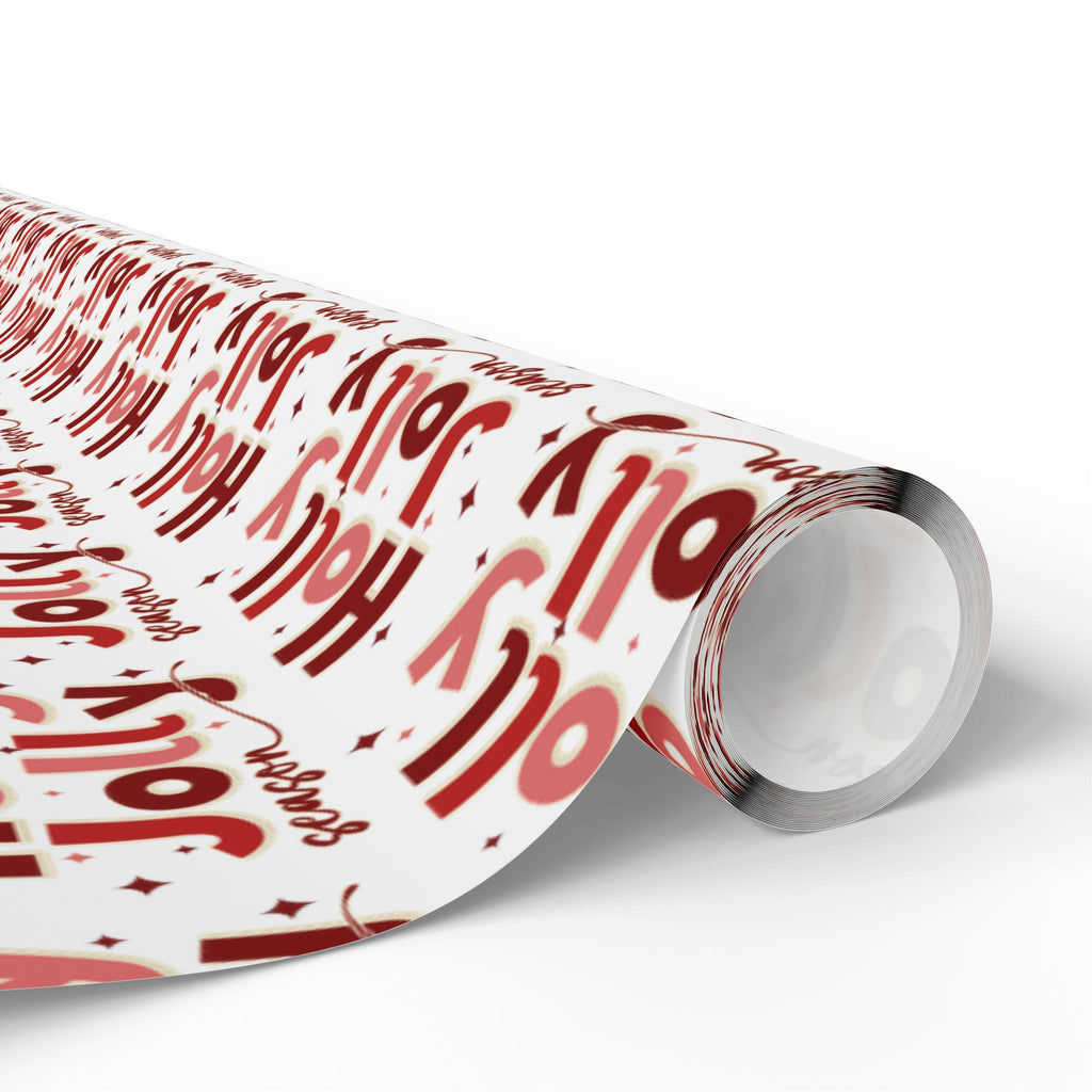 Holly Jolly Season Retro Style Christmas Print Holiday Gift Wrap Paper - Glossy Or Matte