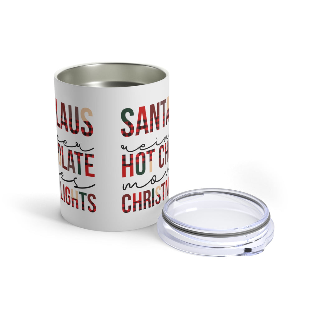 Santa Claus Reindeer Hot Chocolate Movies Christmas Lights Christmas Stainless Steel Tumbler 10oz