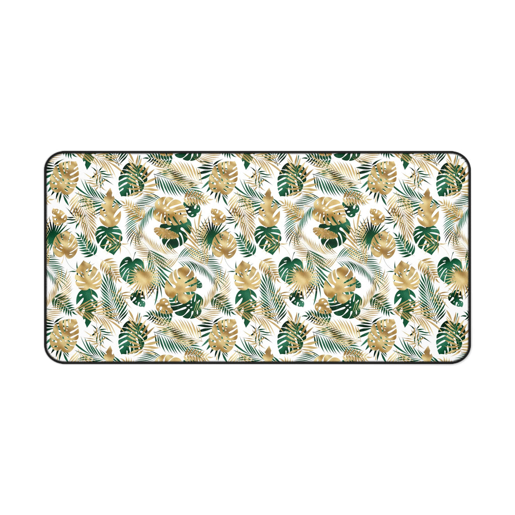 Gold and Green Palm Desk Mat - 3 size options
