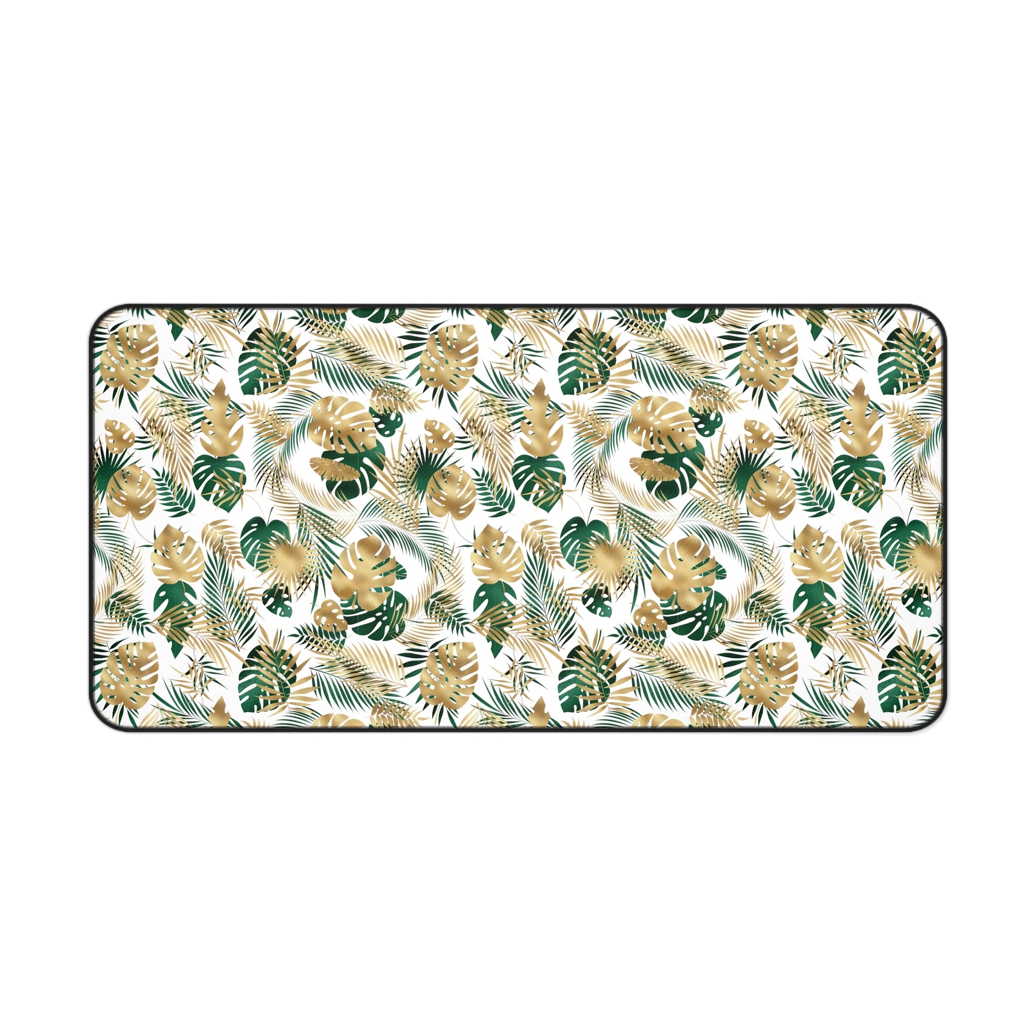 Gold and Green Palm Desk Mat - 3 size options