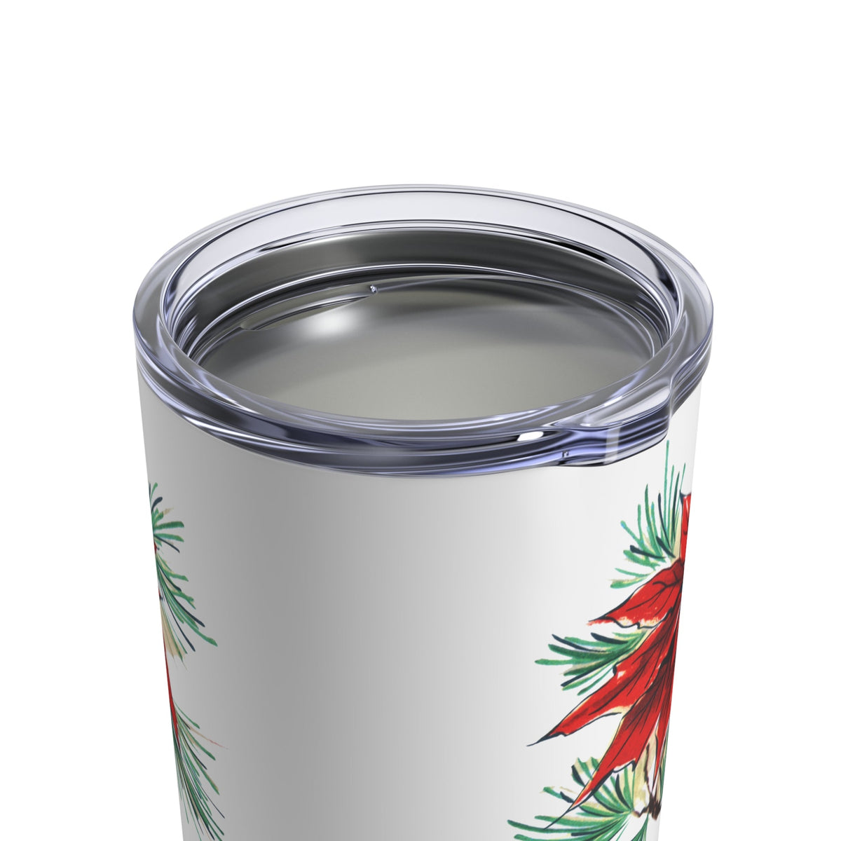Christmas Poinsettia Vintage Retro Christmas Print Stainless Steel Tumbler 10oz