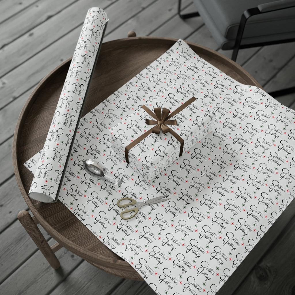 Christmas Greetings Starburst Atomic Mid Century Retro Christmas Style Holiday Gift Wrap Paper - Glossy Or Matte