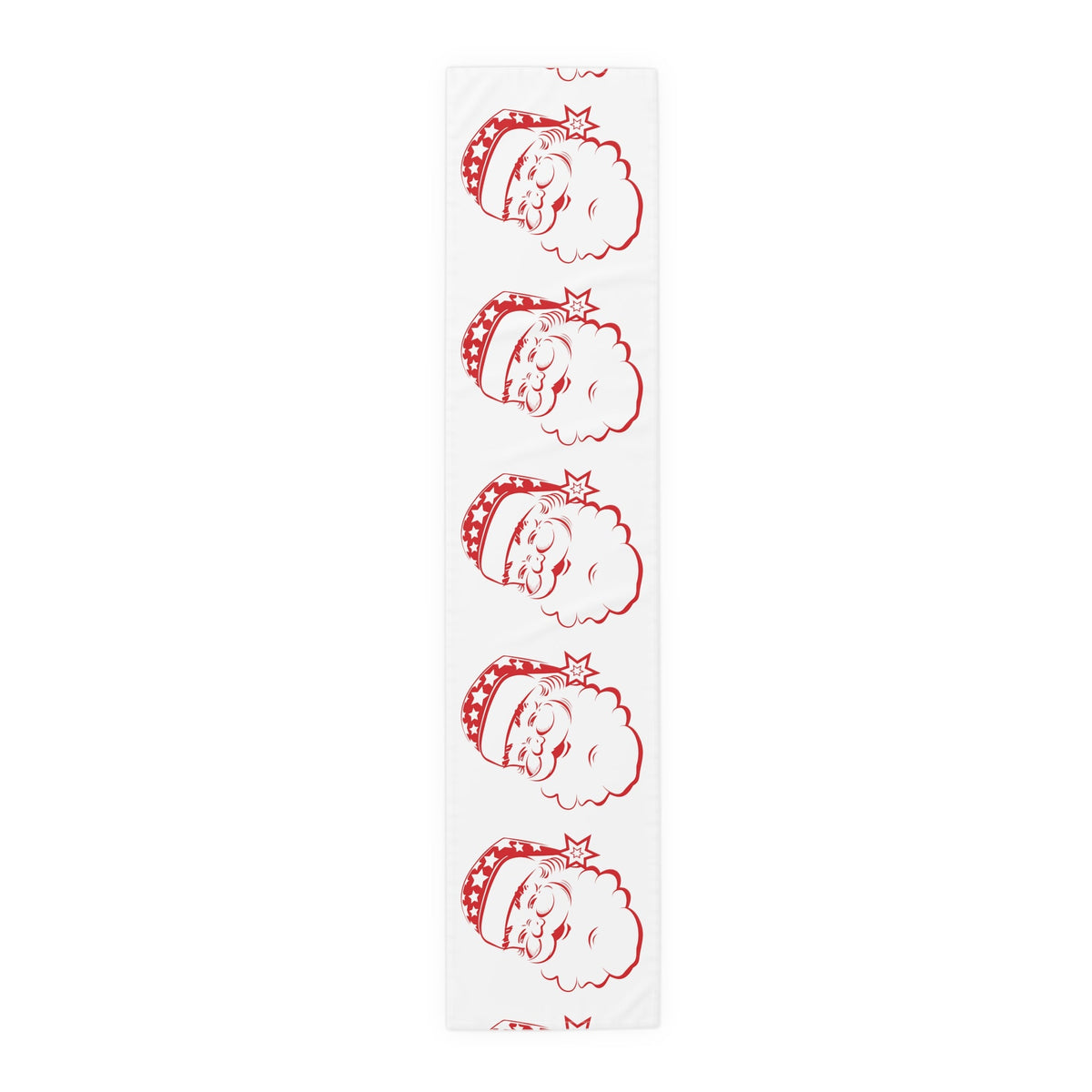 Red Santa Mid Century Retro Christmas Print Home Decor Cotton Poly Table Runner