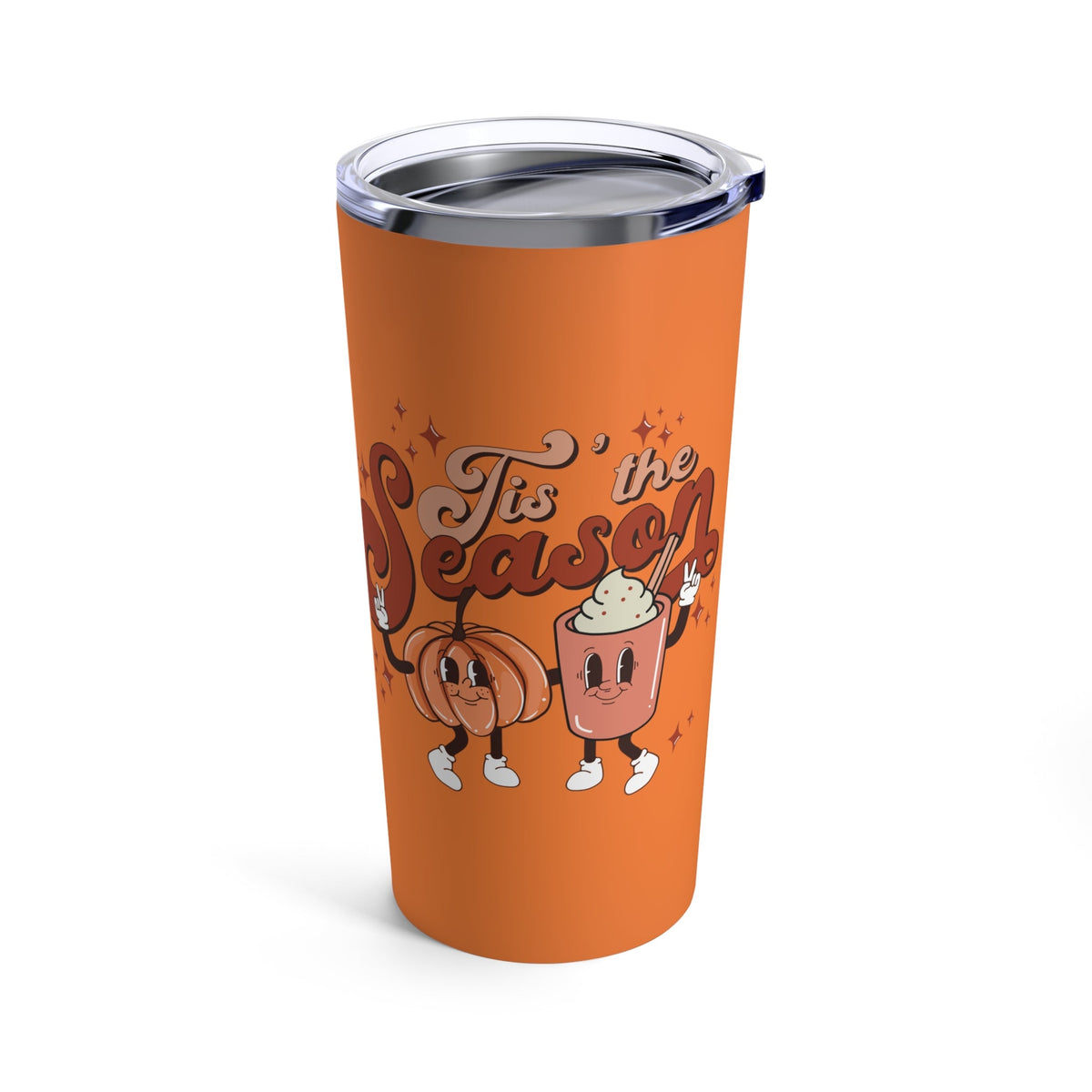 Tis The Season For Pumpkin Spice Retro Style Fall Autumn Stainless Steel Tumbler 20oz