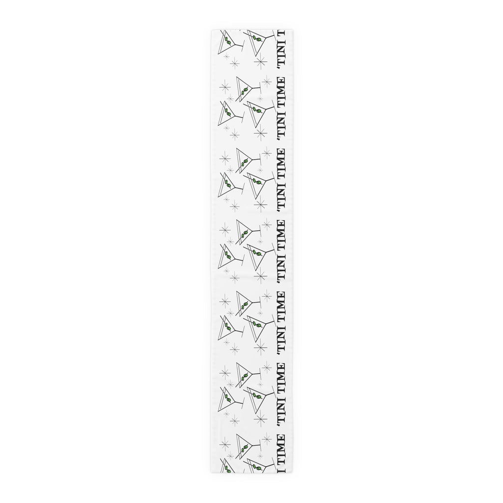 Tini Time Martini Cocktails Atomic Mid Century Retro Style Cotton Poly Table Runner