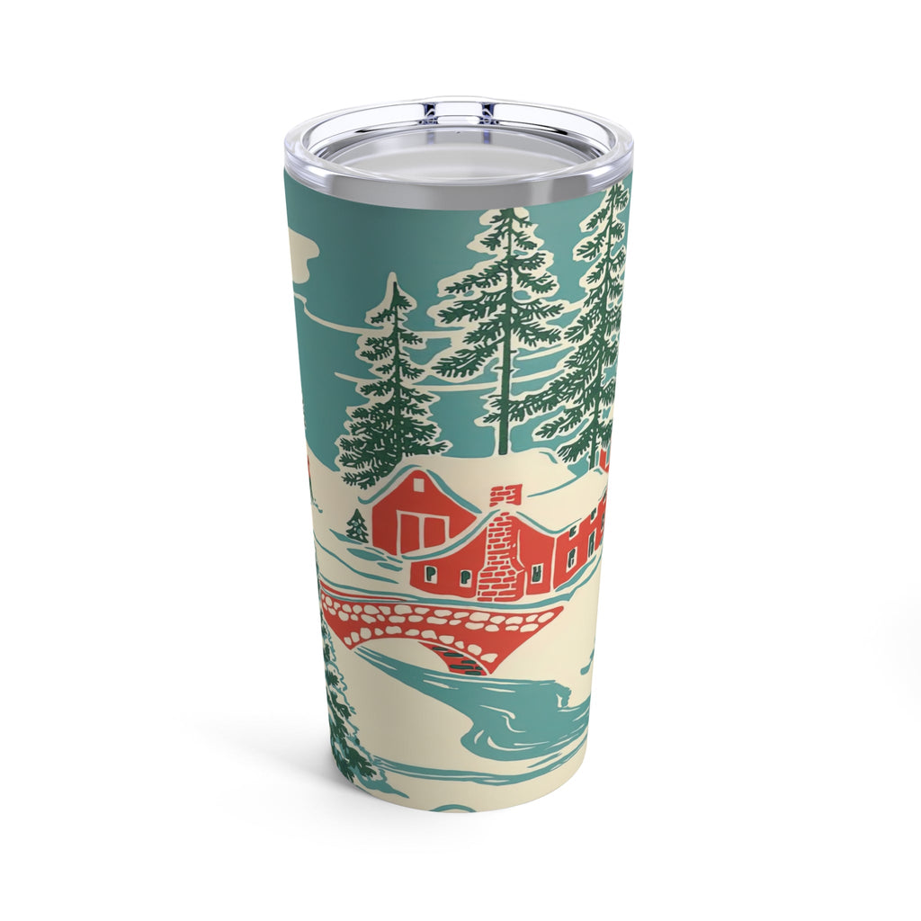 Cozy Village Town Retro Christmas Print Stainless Steel Tumbler 20oz