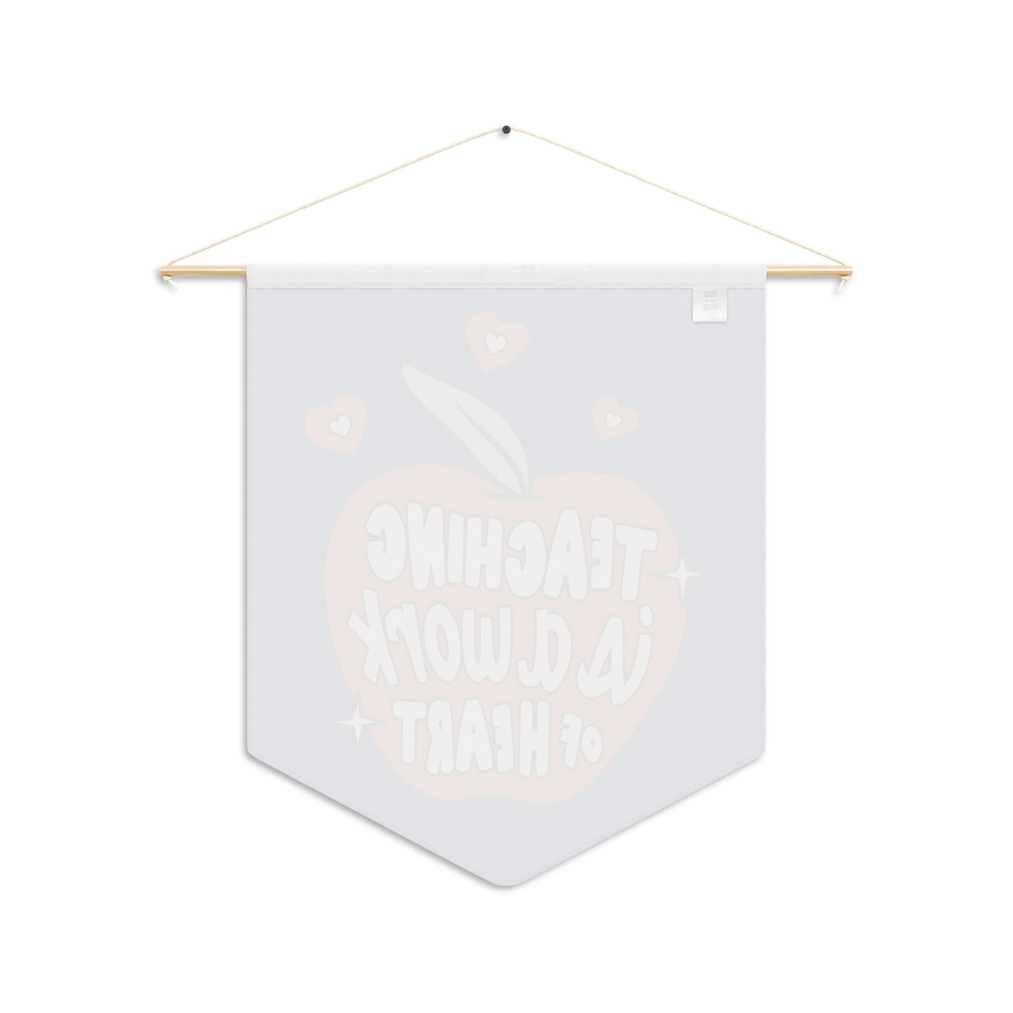 Teaching Is A Work Of Heart Print Wall Hanging Banner Flag