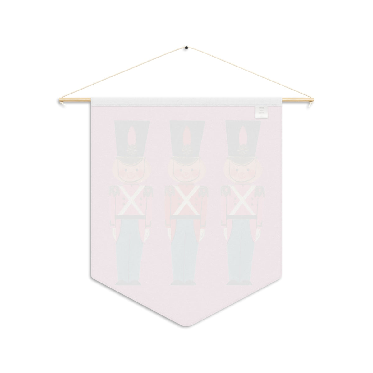 Christmas Toy Soldiers Pink Mid Century Retro Christmas Print Wall Hanging Banner Flag