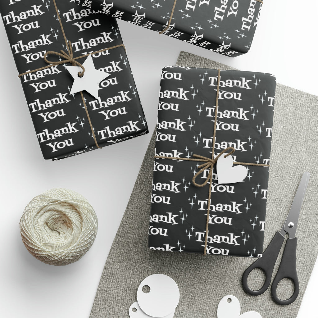 Thank You Starburst Atomic Retro Style Gift Wrap Paper - Glossy Or Matte