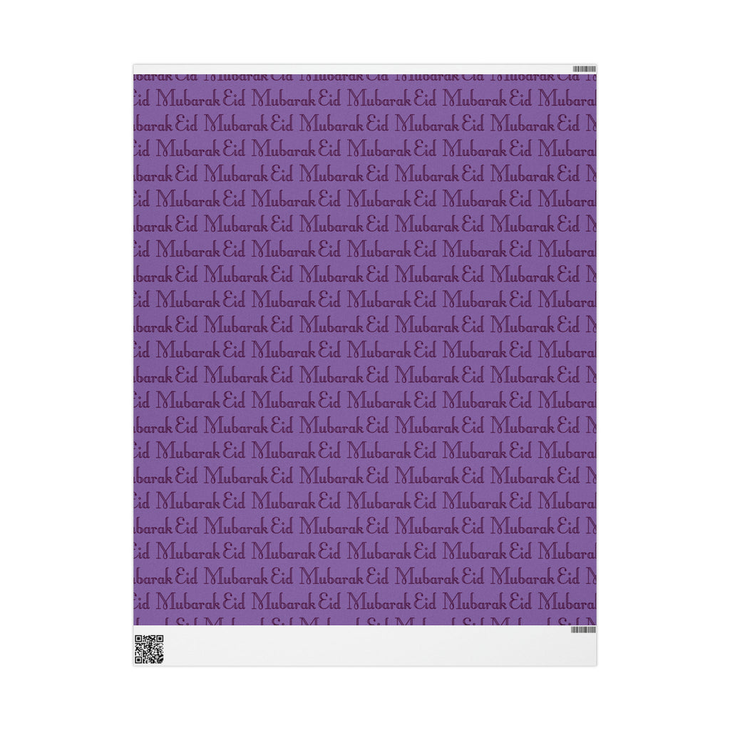 Eid Mubarak Purple Holiday Gift Wrap Paper - Glossy Or Matte