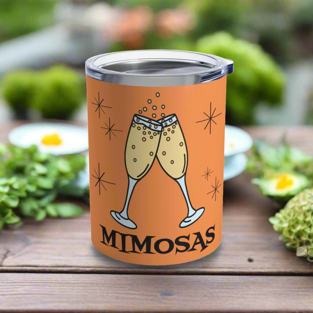 Mimosas Orange Atomic Era Style Stainless Steel Tumbler