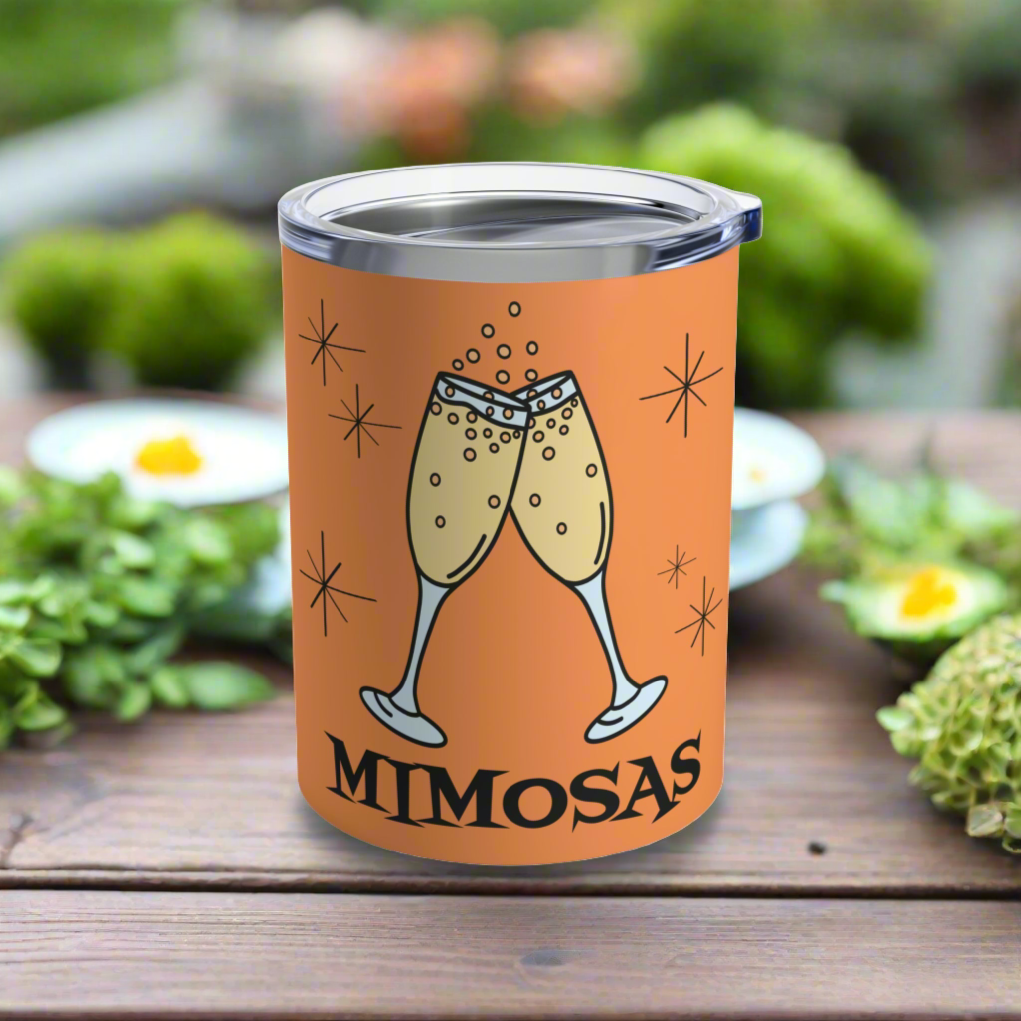 Mimosas Orange Atomic Era Style Stainless Steel Tumbler