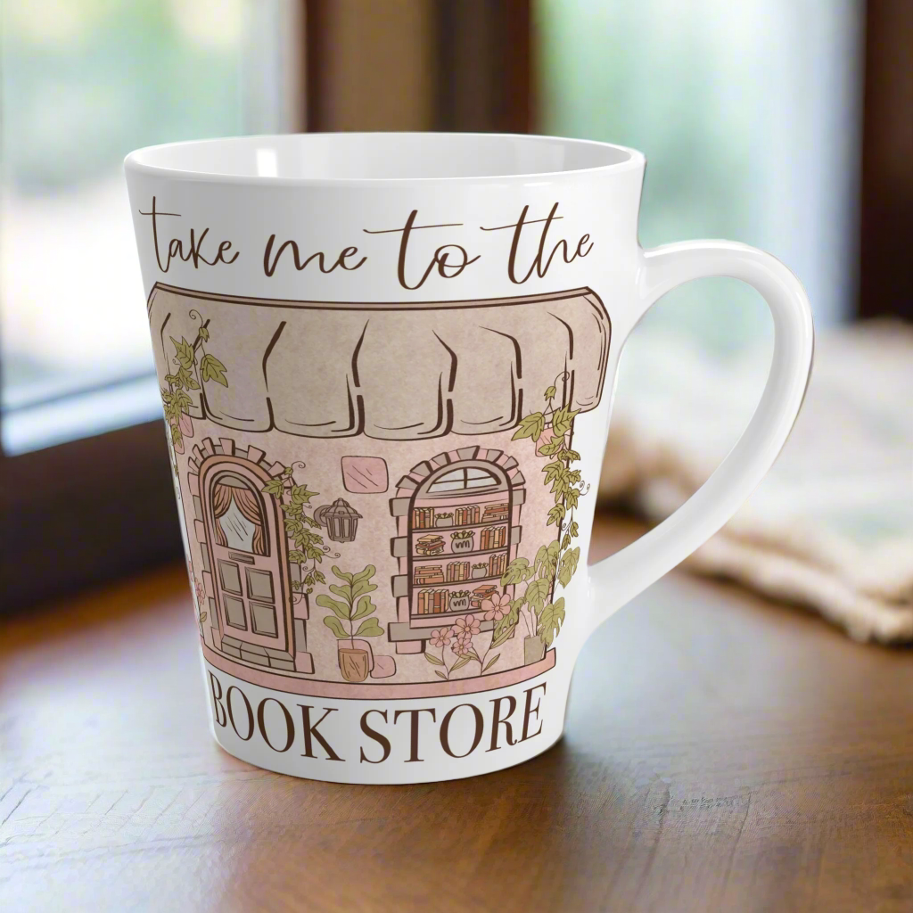 Take Me To The Bookstore Latte Coffee Mug