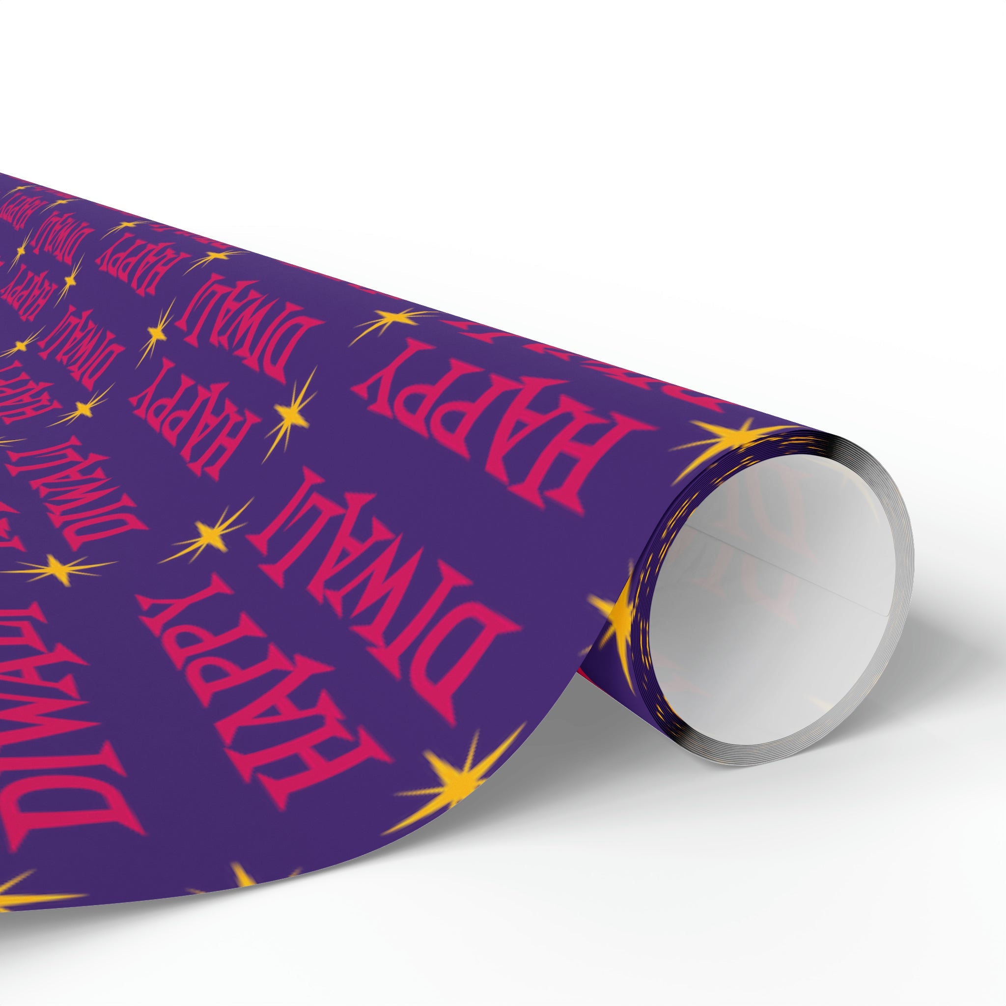 Happy Diwali Stars Atomic Mid Century Retro Style Holiday Gift Wrap Paper - Glossy Or Matte