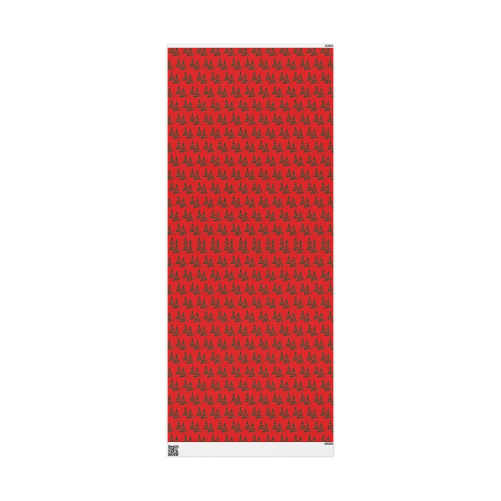 Retro Christmas Pine Trees Mid Century Retro Christmas Print Holiday Gift Wrap Paper - Glossy Or Matte