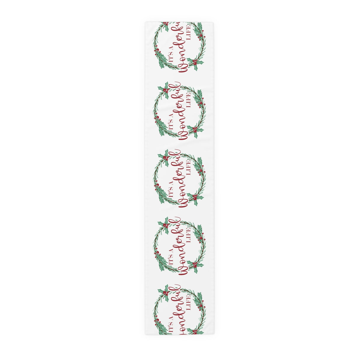 It's A Wonderful Life Christmas Print Home Decor Cotton Poly Table Runner