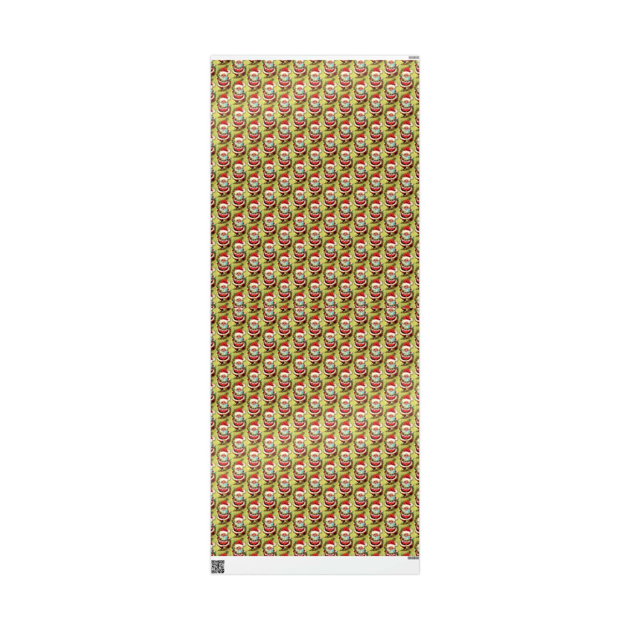 Cute Dancing Santa With Garland Mod Mid Century Retro Christmas Print Holiday Gift Wrap Paper - Glossy Or Matte