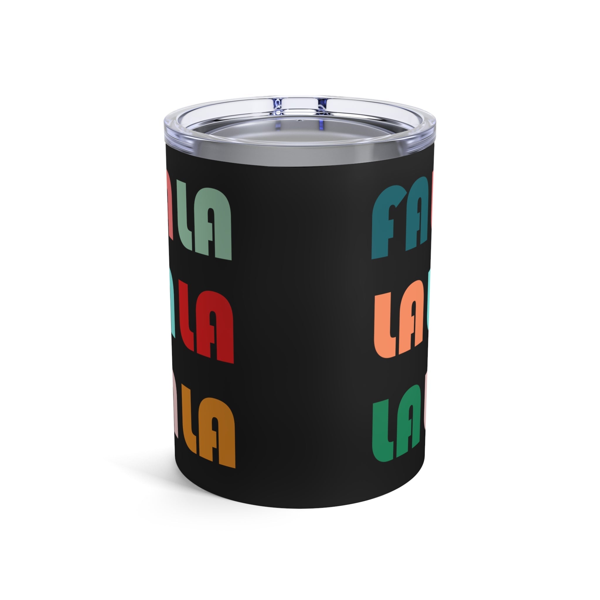 Fa La La La Retro Style Christmas Print Stainless Steel Tumbler 10oz