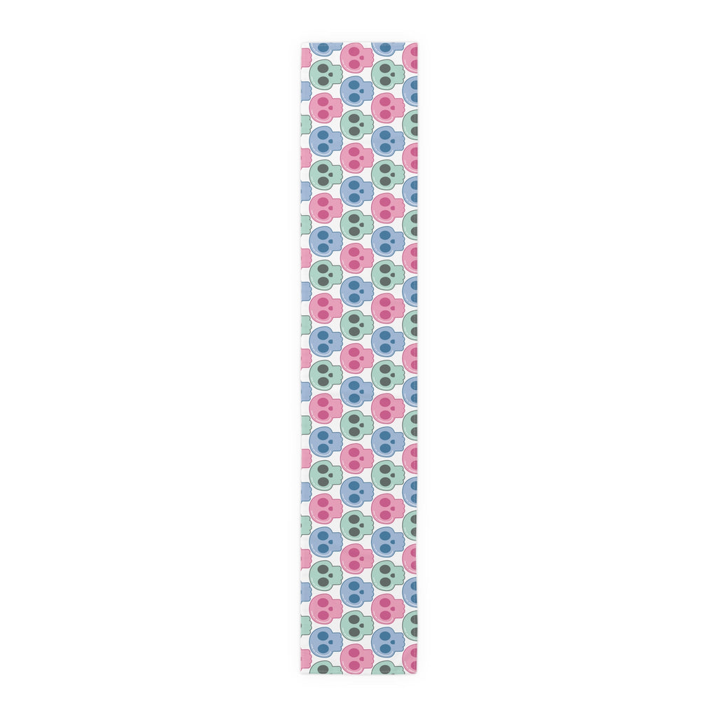 Pastel Goth Cute Halloween Skulls Home Decor Cotton Poly Table Runner