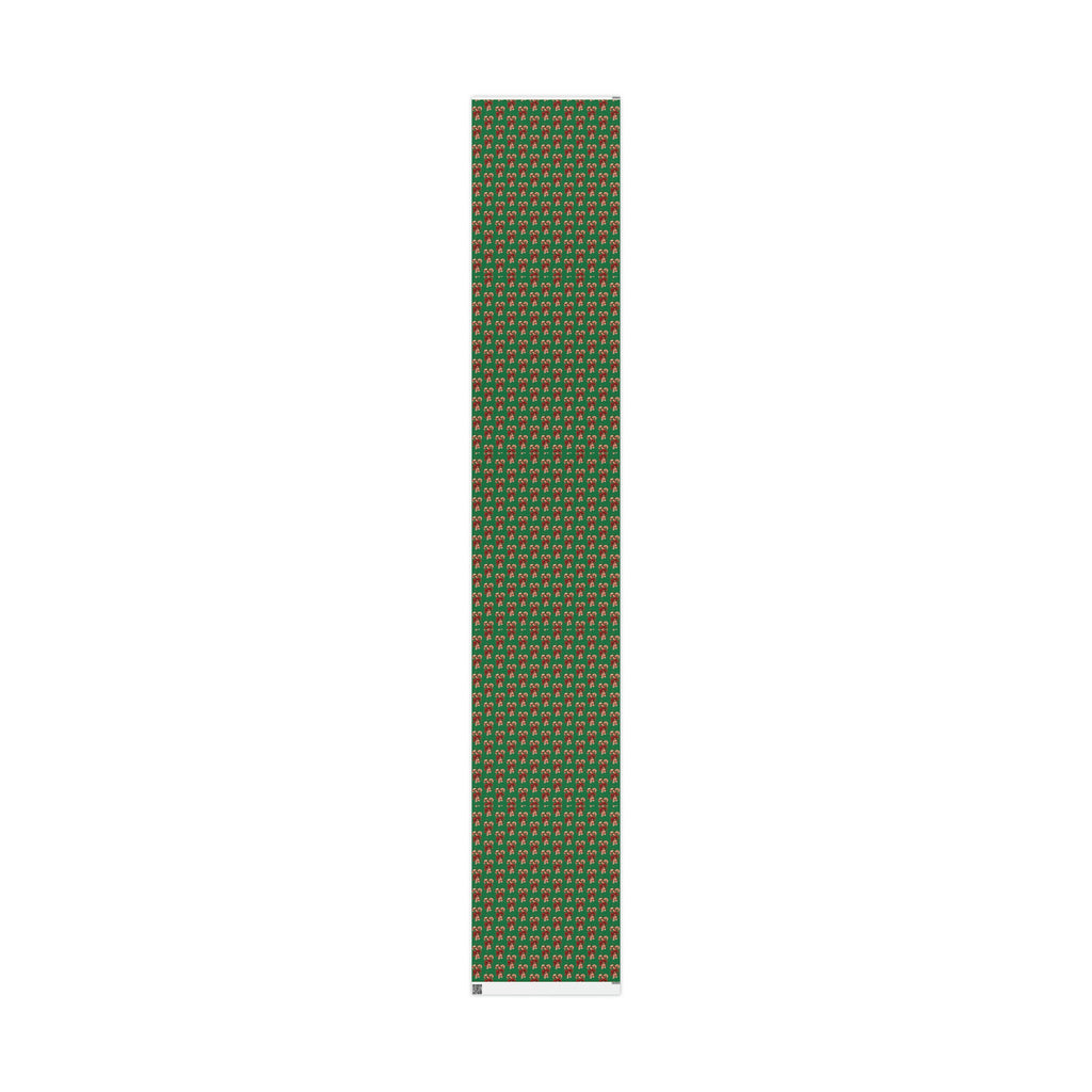 Retro Candy Canes Green Mid Century Retro Christmas Print Holiday Gift Wrap Paper - Glossy Or Matte