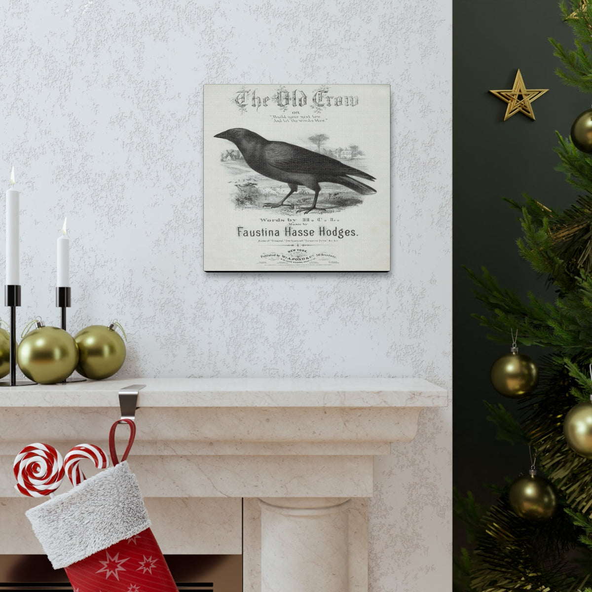 The Old Crow Retro Sheet Music Cover Print Canvas Gallery Wraps