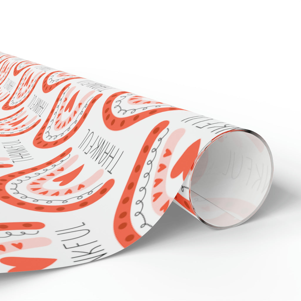 Thankful Boho Rainbow Friendsgiving Thanksgiving Thank You Print Holiday Gift Wrap Paper - Glossy Or Matte