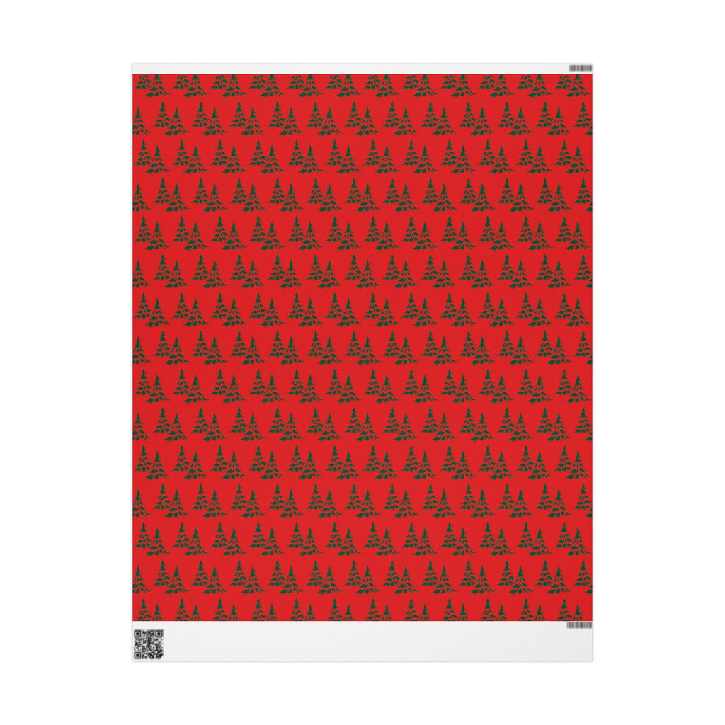 Retro Christmas Pine Trees Mid Century Retro Christmas Print Holiday Gift Wrap Paper - Glossy Or Matte