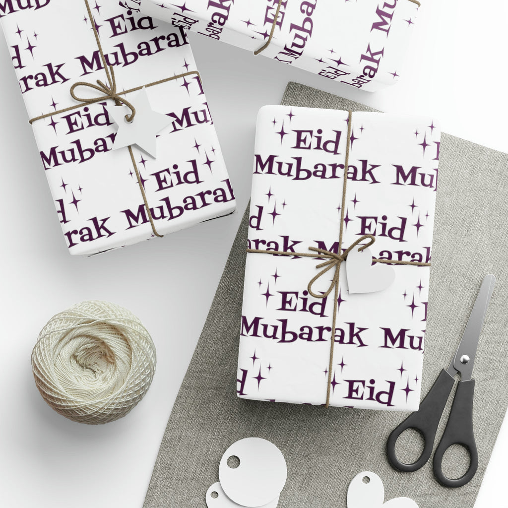 Eid Mubarak Atomic Mid Century Retro Style Holiday Gift Wrap Paper - Glossy Or Matte