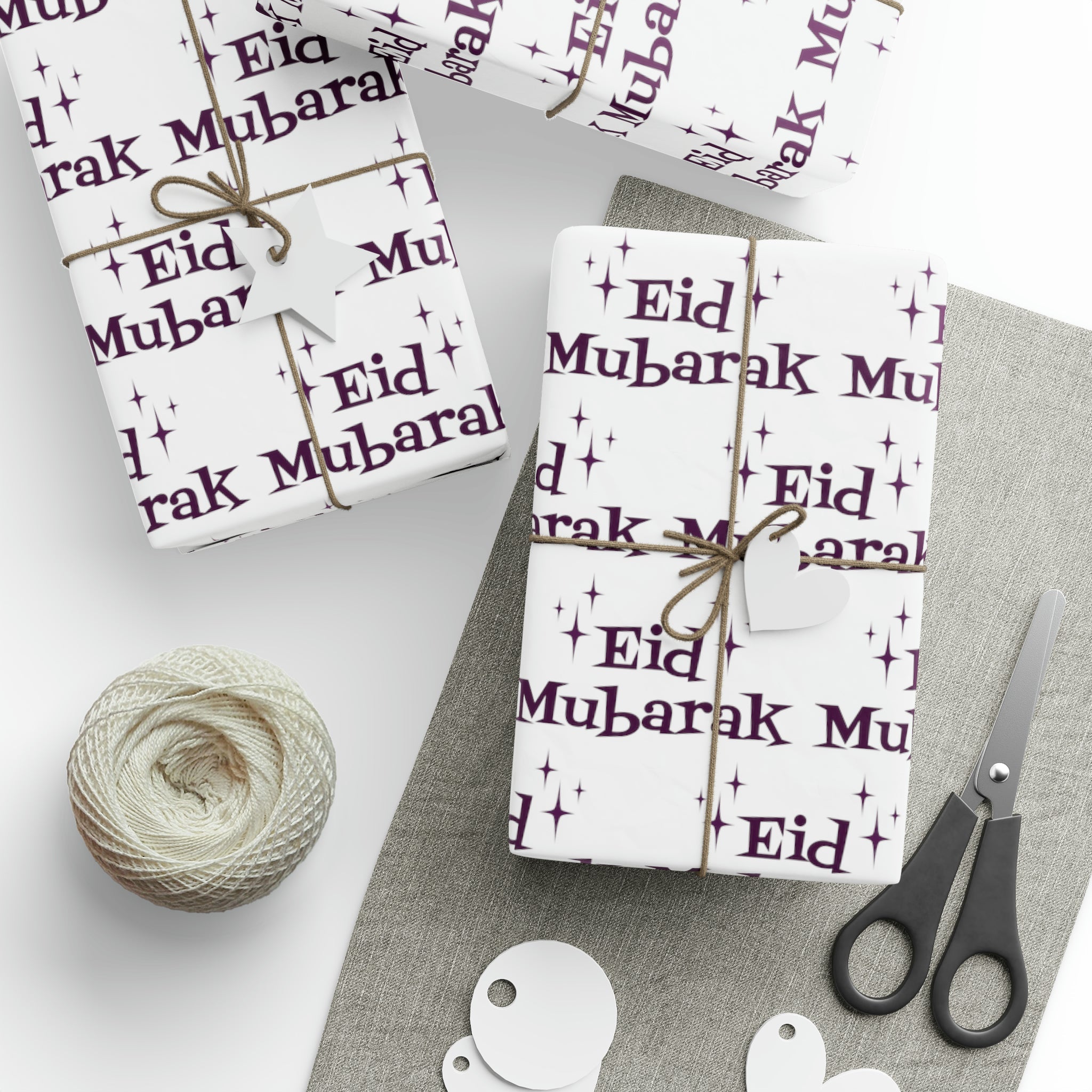 Eid Mubarak Atomic Mid Century Retro Style Holiday Gift Wrap Paper - Glossy Or Matte