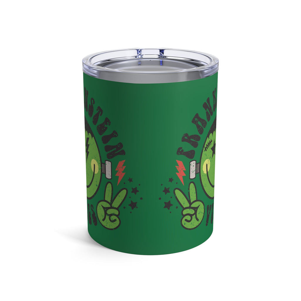 Frankenstein Vibes Green Distressed Halloween Stainless Steel Tumbler 10oz