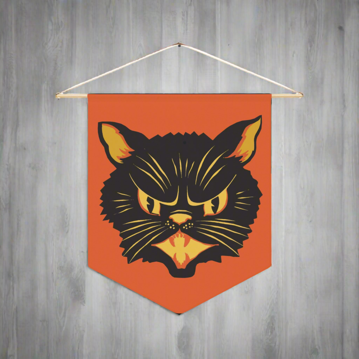Retro Black Cat Vintage Halloween Wall Hanging Fall Decor Pennant Banner