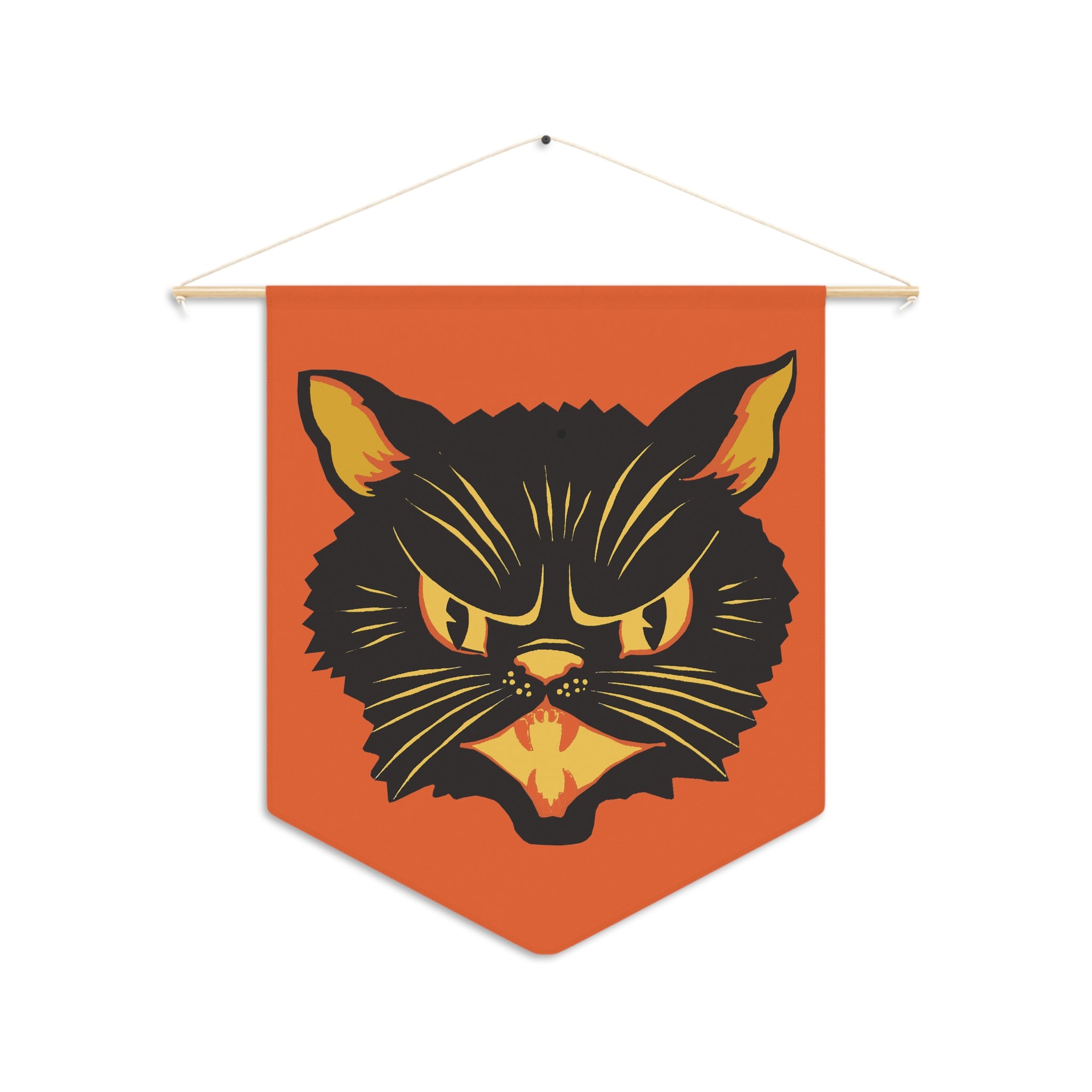 Retro Black Cat Vintage Halloween Wall Hanging Fall Decor Pennant Banner