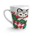 Christmas Kitten In Stocking Mid Century Retro Christmas Print Latte Coffee Mug