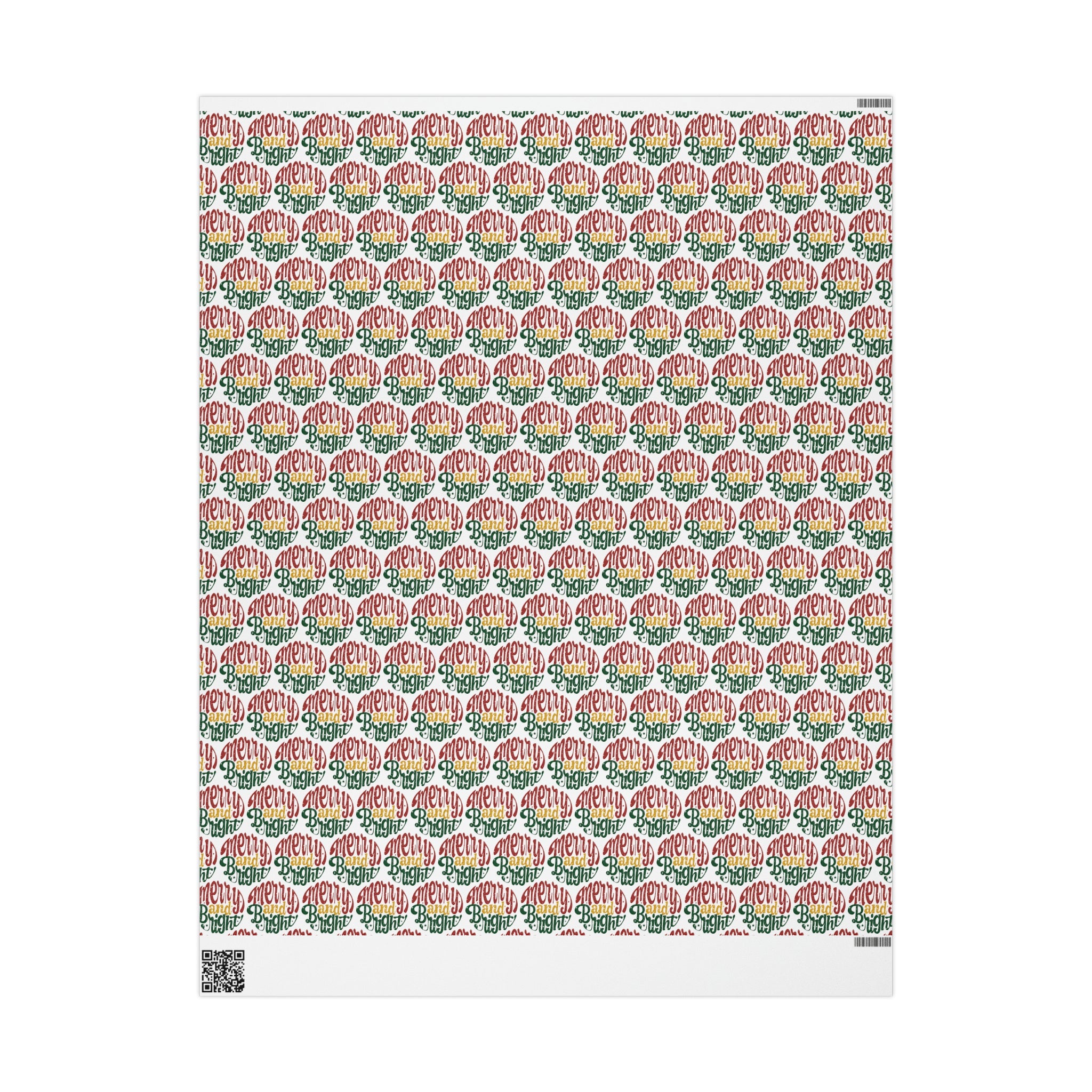 Merry And Bright Christmas Print Holiday Gift Wrap Paper - Glossy Or Matte