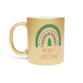 Merry Christmas Boho Rainbow Christmas Gold Metallic Mug