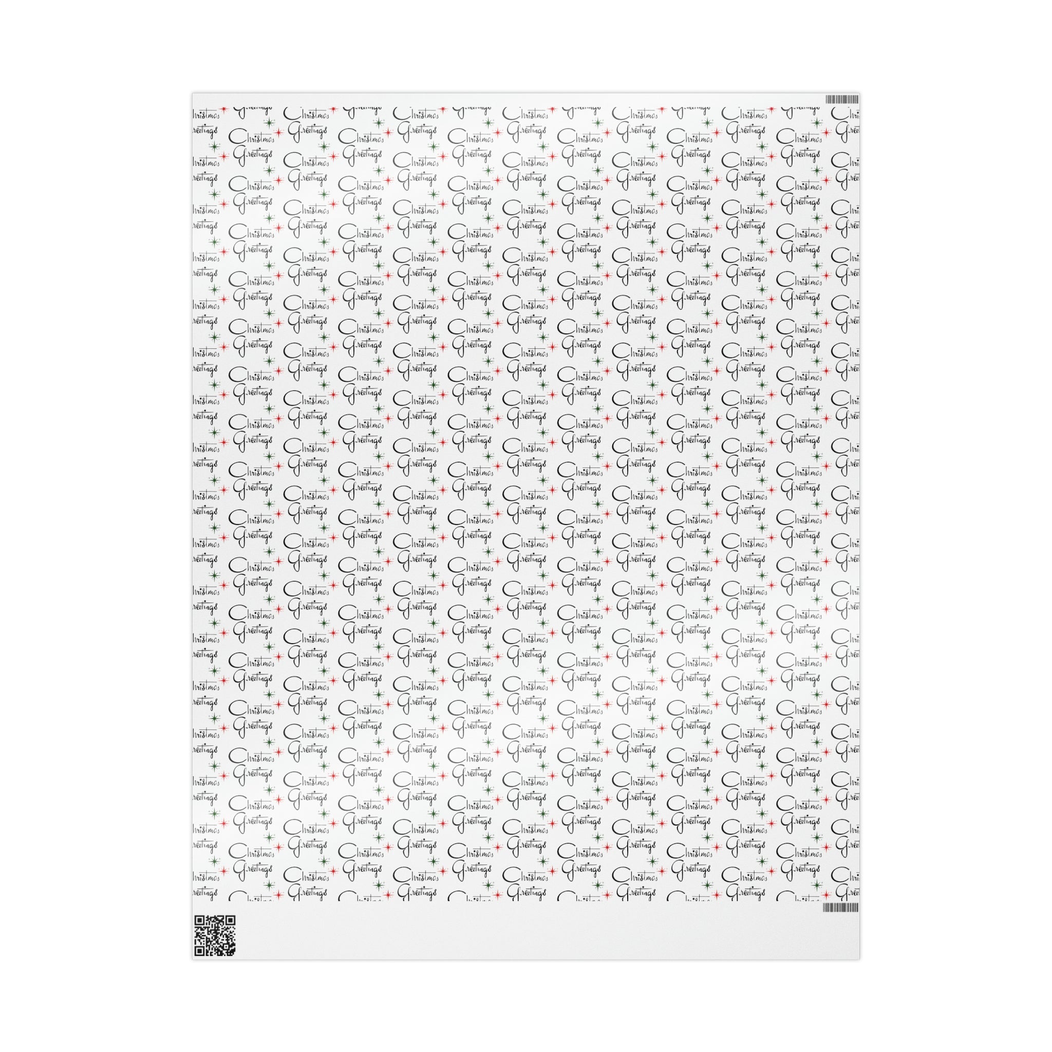 Christmas Greetings Starburst Atomic Mid Century Retro Christmas Style Holiday Gift Wrap Paper - Glossy Or Matte