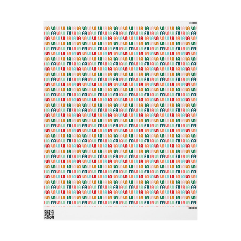 Fa La La La Retro Style Christmas Print Holiday Gift Wrap Paper - Glossy Or Matte