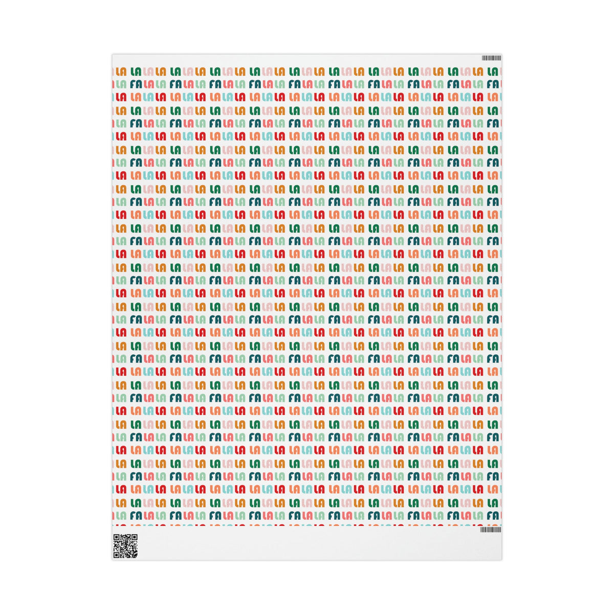 Fa La La La Retro Style Christmas Print Holiday Gift Wrap Paper - Glossy Or Matte