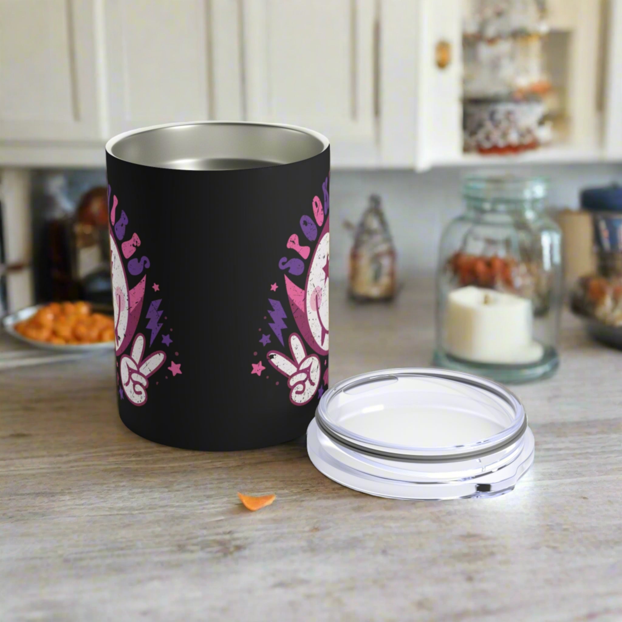 Spooky Vibes Dracula Halloween Stainless Steel Travel Tumbler 10oz