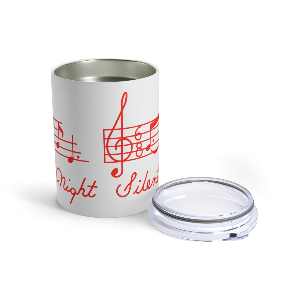 Silent Night Music 50s Mid Century Retro Christmas Print Stainless Steel Tumbler 10oz