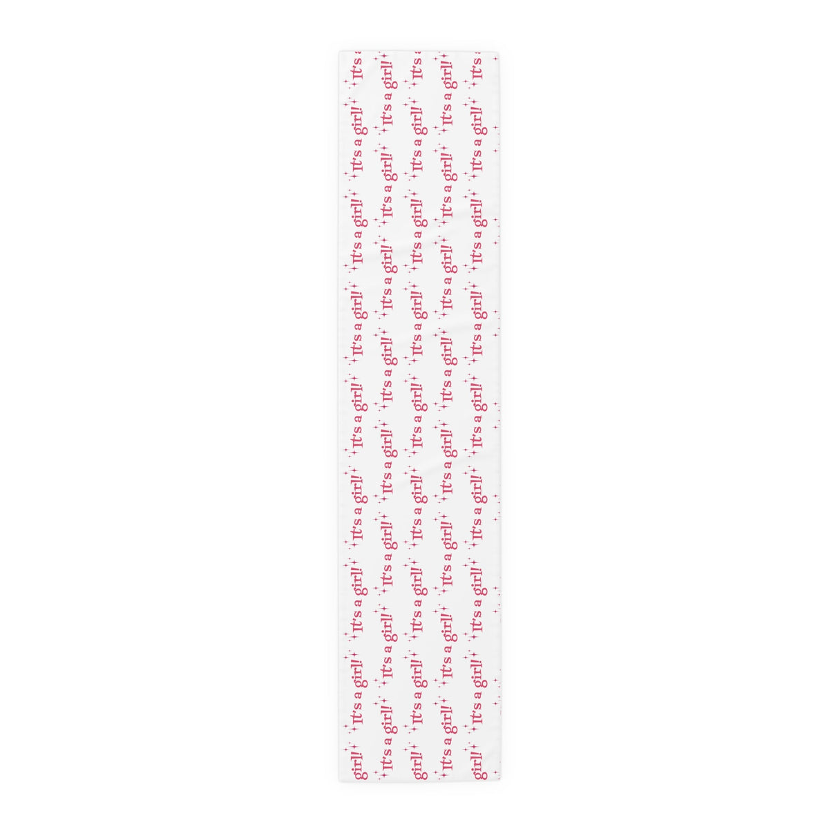 It's A Girl Starburst Atomic Mid Century Retro Style Baby Shower Table Runner - Cotton Or Polyester