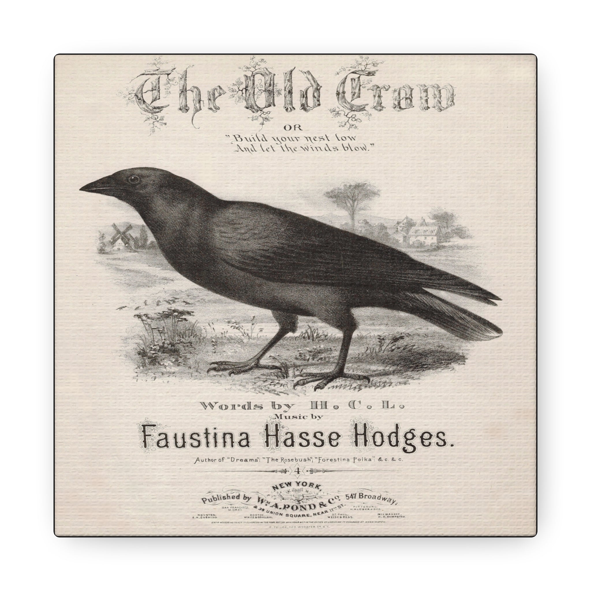 The Old Crow Retro Sheet Music Cover Print Canvas Gallery Wraps